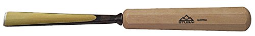 STUBAI Stemmeisen Stechbeitel Serie 52 - Form 6 | Gerades Hohleisen - 50 mm, mit Holzgriff, für Figurenarbeiten, zur präzisen Bearbeitung von Holz, hochwertiges Werkzeug für Schreiner Tischler von STUBAI