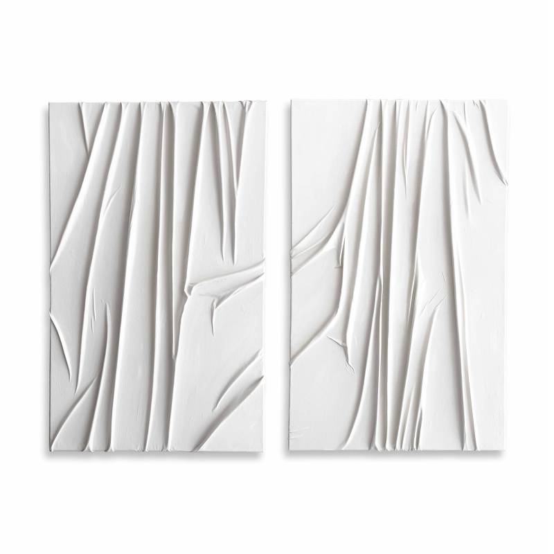 studio MYKODA - SAHAVA Nomad 6 3D Wanddekoration 105x130cm 2er Set - weiß/BxH 105x130cm/Jedes Stück ein Unikat! von studio MYKODA