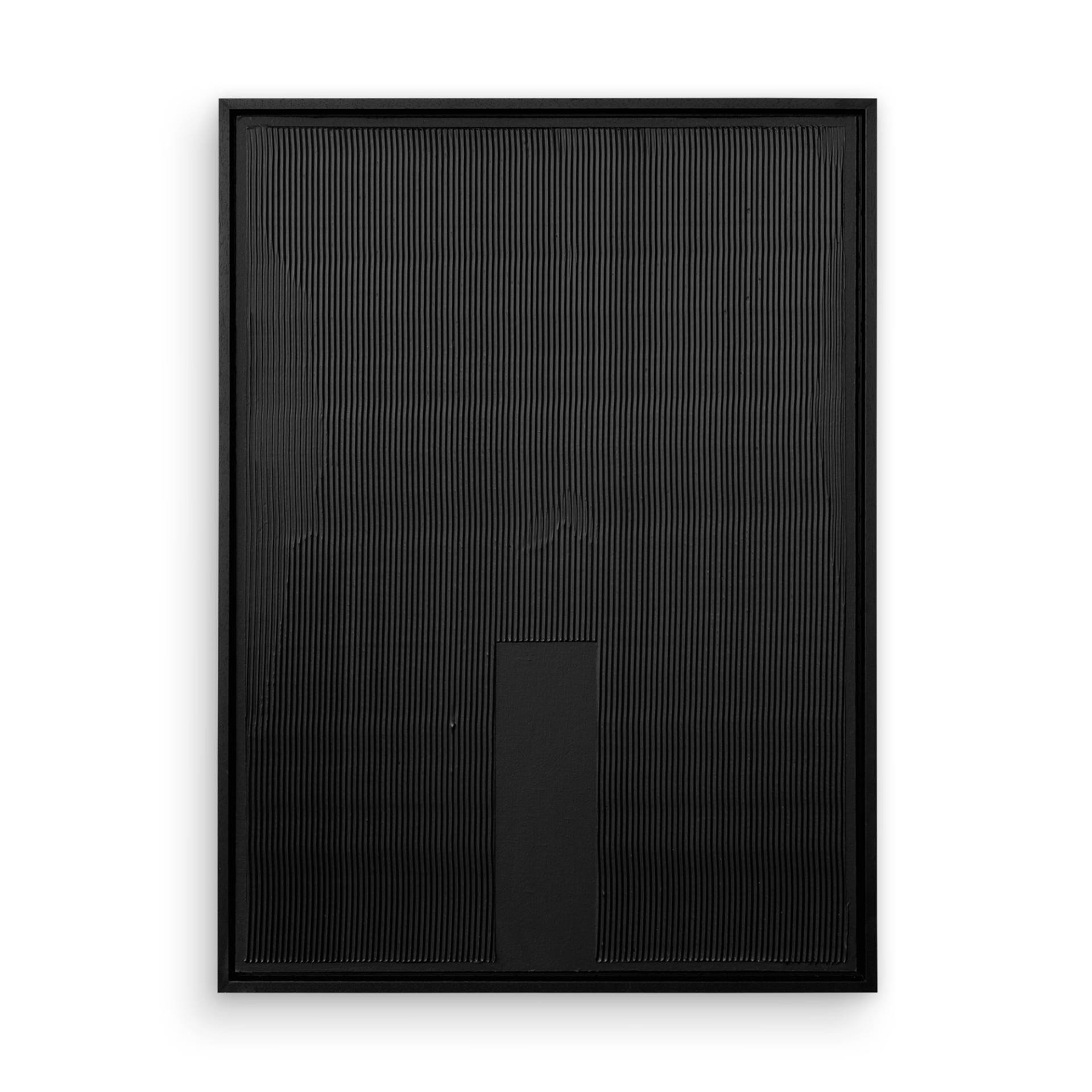 Studio Mykoda - SAHAVA Stripes 2 3D Wanddekoration 50x70cm - schwarz/Rahmen schwarz lasiert/BxH 50x70cm/Jedes Stück ein Unikat! von Studio Mykoda