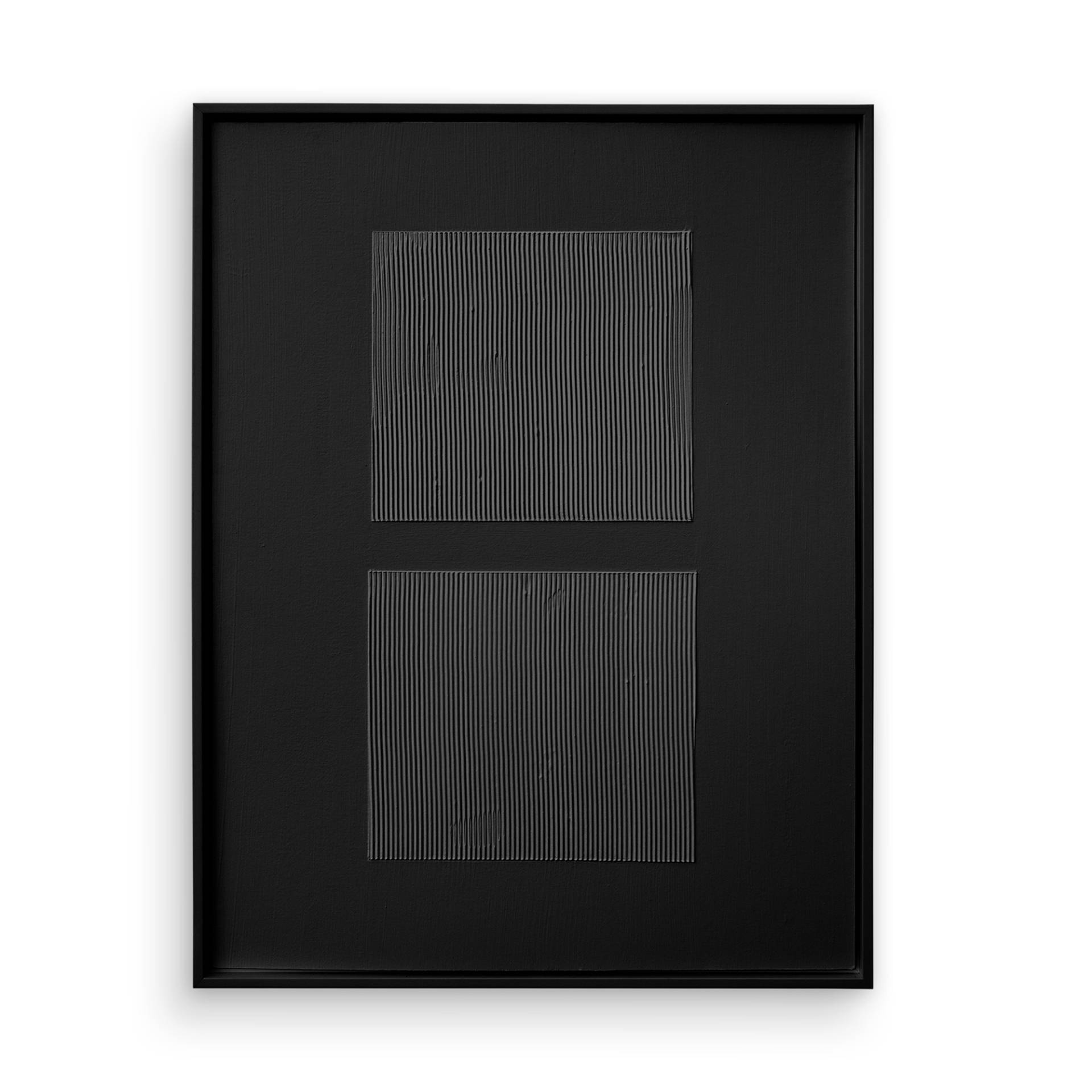 Studio Mykoda - SAHAVA Stripes 5 3D Wanddekoration 60x80cm - schwarz/Rahmen schwarz lasiert/BxH 60x80cm/Jedes Stück ein Unikat! von Studio Mykoda