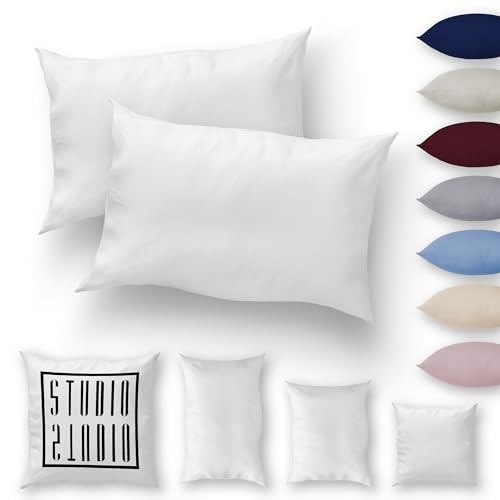 STUDIO Basic Kissenbezug 2er Pack 40x80, 100% gekämmte Baumwolle, Markenqualität, Schlafzimmer Kissenhülle 40x80cm, Doppelpack - Weiß von STUDIO