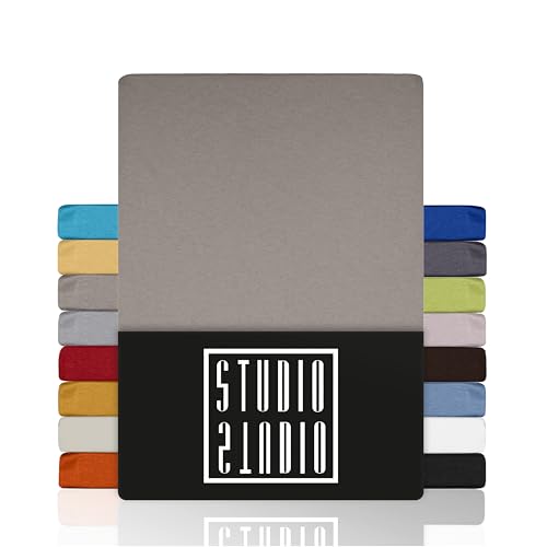 STUDIO Basic Spannbettlaken 180x200cm, 100% gekämmte Baumwolle, Oeko-TEX 100, Markenqualität, Bettlaken Spannbetttuch Jersey 180x200 - Taupe STUDIO Basic Spannbettlaken 180x200cm, 100% gekämmte Baumwolle, Oeko-TEX 100, Markenqualität, Bettlaken Spannbetttuch Jersey 180x200 - Taupe von STUDIO