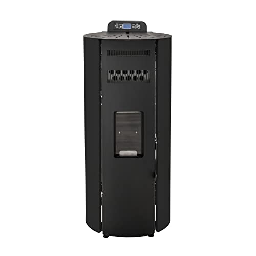 STUFE A PELLET ITALIA - Boston 14 kW, WLAN-Heizung, belüftet, Effizienz 89%, wärmt 130 m², Autonomie 15 H, 5 Geschwindigkeiten und Leistungen, programmierbar, Garantie 24 Monate, schwarz von STUFE A PELLET ITALIA