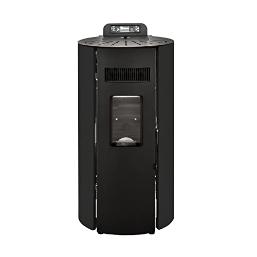 STUFE A PELLET ITALIA Boston 9 KW WiFi | Pelletöfen Effizienz 91% Heizt 80m² Autonomie 21 Std. Programmierbar WiFi-Steuerung 5 Geschwindigkeiten und Leistungsstufen 24 M Garantie Schwarz von STUFE A PELLET ITALIA
