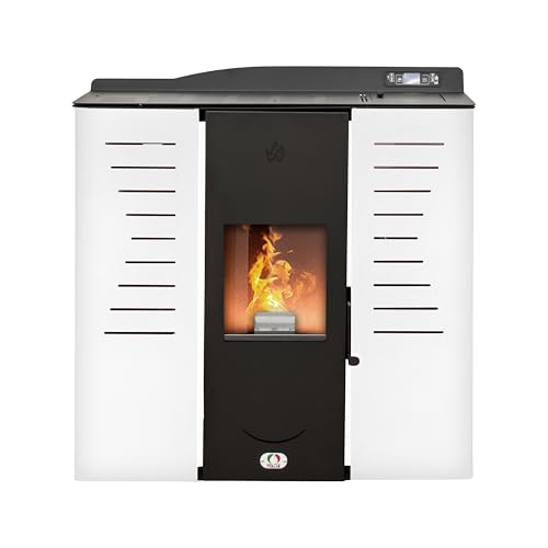 STUFE A PELLET ITALIA Italia 22 KW WiFi | Hydro-Pelletöfen für Heizung und Warmwasser Effizienz 90% Heizt 140m² Slim-Design Autonomie 16 Std WiFi-Steuerung Programmierbar 5 Kräfte 24M Garantie Weiß von STUFE A PELLET ITALIA