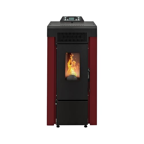 STUFE A PELLET ITALIA Niagara 9 KW WiFi - Pelletöfen Effizienz 91% Heizt 80m² Autonomie 21 Std Programmierbar WiFi-Steuerung 5 Geschwindigkeiten und Kräfte 24 Monate Garantie Rot von STUFE A PELLET ITALIA