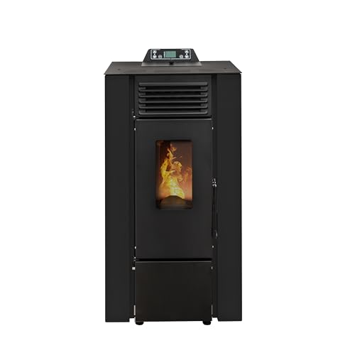 STUFE A PELLET ITALIA Qubo 9 KW WiFi - Pelletöfen Effizienz 91% Heizt 80m² Autonomie 21 Std WiFi-Steuerung Programmierbar Kompaktes Design 5 Geschwindigkeiten und Kräfte 24 Monate Garantie Schwarz von STUFE A PELLET ITALIA