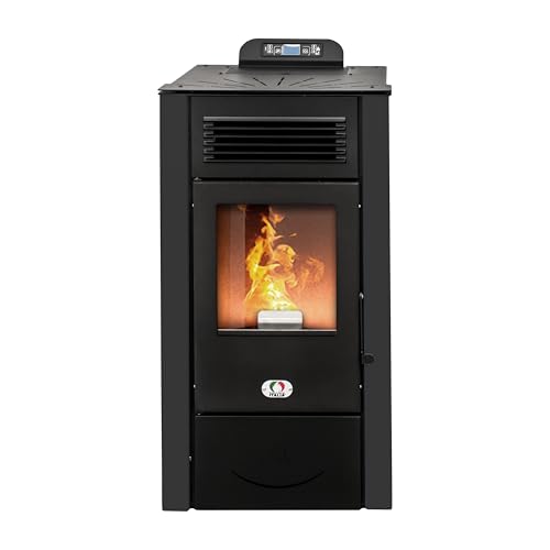 STUFE A PELLET ITALIA San Diego 14 Kw WiFi | Pelletöfen Effizienz 92% Heizt 130m² Autonomie 20H WiFi-Steuerung Programmierbar 5 Geschwindigkeiten und Kräfte 24 Monate Garantie Schwarz von STUFE A PELLET ITALIA