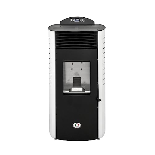 STUFE A PELLET ITALIA - Sibirien New 18 kW Doppelkanal WI-FI - Luftheizung, Effizienz 91%, wärmt 180m², 5 Geschwindigkeiten und Leistungen, programmierbar, Garantie 24 Monate, weiß von STUFE A PELLET ITALIA