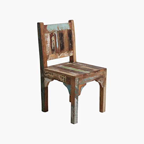 Kinderstuhl Kindermöbel Vintage Altholz im Shabby-Chic aus massiv Holz - bunt im 2er-Set von STUFF Loft