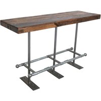 Langer Bartisch Aus Holz Und Eisen Im Vintage Industrial Design, Stehtisch Altholz - 168 X 58 108 cm | Lxbxh von STUFFLoft