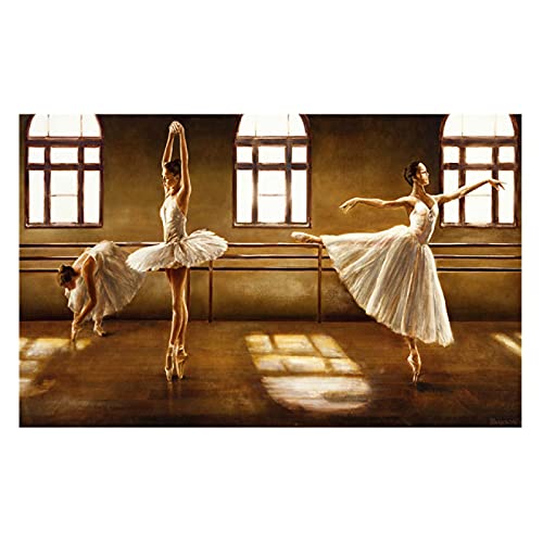 STUKE Wanddeko Wohnzimmer Vintage Ballett tanzende Mädchen Leinwand Ballerina poster & kunstdrucke abstrakte Wandbilder Wohnzimmer Dekor 50x70cm Ohne Rahmen von STUKE