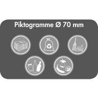 Stumpf - 5x Piktogramm-Set weiß ø 70 mm - 5408812 von STUMPF