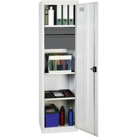 Werkzeug- und Materialschrank Serie 3000 lichtgrau + 1 Schublade 100 mm + 1 Schublade 200 mm + 3 Auszugsböden - 3005707 - Stumpf von STUMPF