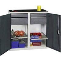 Werkzeug- und Materialschrank Serie 3000 lichtgrau / anthrazitgrau + 2 Schubladen 100 mm + 2 Schubladen 200 mm + 2 Auszugsböden - 3002371 - Stumpf Werkzeug- und Materialschrank Serie 3000 lichtgrau / anthrazitgrau + 2 Schubladen 100 mm + 2 Schubladen 200 mm + 2 Auszugsböden - 3002371 - Stumpf von STUMPF