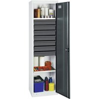 Werkzeug- und Materialschrank Serie 3000 lichtgrau / anthrazitgrau + 7 Schublade 100 mm + 2 Auszugsböden - 3005271 - Stumpf Werkzeug- und Materialschrank Serie 3000 lichtgrau / anthrazitgrau + 7 Schublade 100 mm + 2 Auszugsböden - 3005271 - Stumpf von STUMPF