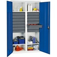 Werkzeug- und Materialschrank Serie 3000 lichtgrau / enzianblau + 14 Schublade 100 mm + Mitteltrennwand + 4 Auszugsböden - 3004474 - Stumpf Werkzeug- und Materialschrank Serie 3000 lichtgrau / enzianblau + 14 Schublade 100 mm + Mitteltrennwand + 4 Auszugsböden - 3004474 - Stumpf von STUMPF