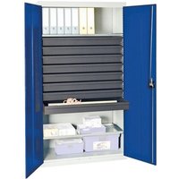 Werkzeug- und Materialschrank Serie 3000 lichtgrau / enzianblau + 8 Schublade 100 mm + 2 Auszugsböden durchgehend - 3008174 - Stumpf Werkzeug- und Materialschrank Serie 3000 lichtgrau / enzianblau + 8 Schublade 100 mm + 2 Auszugsböden durchgehend - 3008174 - Stumpf von STUMPF