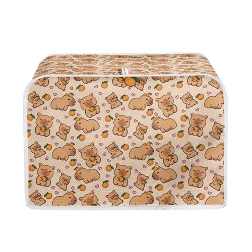 STUOARTE Capybara Orange Bedruckte 4 Scheiben Toaster Abdeckung für Damen und Herren, Waschbarer Toaster Staubschutz Fingerabdruck und Staubschutz Küche Kleingerät von STUOARTE
