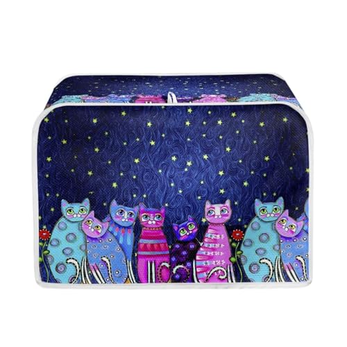 STUOARTE Galaxy Cat Print 2 Slice Toaster Cover, Dustproof Toaster Protector Bread Maker Cover for Women, Kitchen Small Appliance, Microwave Toaster Dust Oven, Kitchen Accessories STUOARTE Galaxy Cat Print 2 Slice Toaster Cover, Dustproof Toaster Protector Bread Maker Cover for Women, Kitchen Small Appliance, Microwave Toaster Dust Oven, Kitchen Accessories von STUOARTE