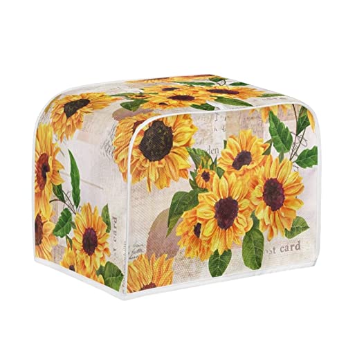 STUOARTE Sonnenblumen-Abdeckung für 2 Toaster, staubdicht, wasserdicht, personalisierbar, für Toaster, Mikrowellen-Abdeckung von STUOARTE