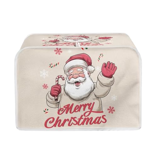 STUOARTE Toaster-Abdeckung mit Weihnachtsmann-Motiv, 2 Scheiben, staubdicht, Staubschutz, Küchen-Abdeckungen für kleine Geräte, für die meisten Standard-Toaster mit langem Schlitz von STUOARTE