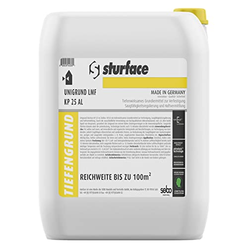 Sturface Unigrund KP 25 AL farblos 10 Liter Tiefengrund Tiefgrund Universal Grundierung Grundiermittel von BAU DISCOUNT