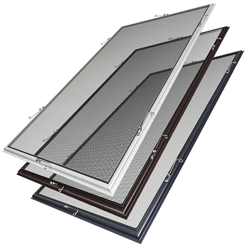 STUZA® Mückengitter Fliegenschutz Alurahmen Weiß, Anthrazit oder Braun (Braun, 100x120 cm (BxH)) von STUZA