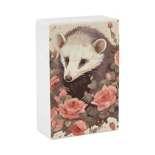 Opossum and Roses Zigarettenetui, tragbare Zigarettenspitze, langlebige Zigarettenetuis & Spender von STVNKML