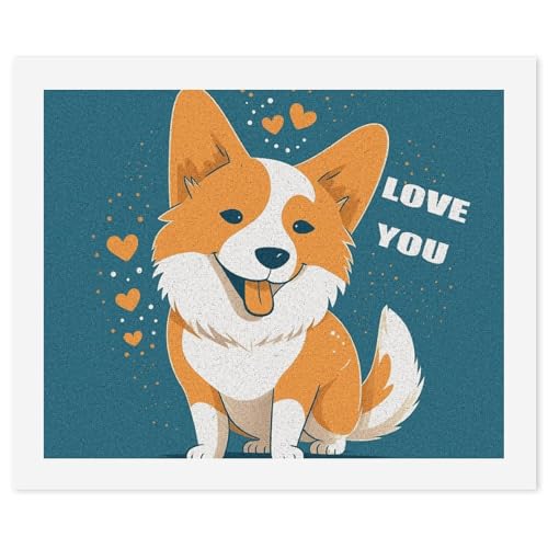 STVNKML Malen nach Zahlen-Set für Erwachsene und Anfänger, DIY Erwachsene Malen nach Zahlen Kits auf Leinwand, Corgi I Love You, digitale Ölnummern-Malerei-Sets für Heimdekoration, Geschenk, 40 x 50 STVNKML Malen nach Zahlen-Set für Erwachsene und Anfänger, DIY Erwachsene Malen nach Zahlen Kits auf Leinwand, Corgi I Love You, digitale Ölnummern-Malerei-Sets für Heimdekoration, Geschenk, 40 x 50 von STVNKML