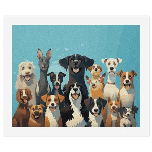 STVNKML Malen nach Zahlen-Set für Erwachsene und Anfänger, DIY Malen-nach-Zahlen-Set auf Leinwand, eine große Gruppe von Hunden auf blauem Hintergrund, digitale Ölnummern, Malset für Heimdekoration STVNKML Malen nach Zahlen-Set für Erwachsene und Anfänger, DIY Malen-nach-Zahlen-Set auf Leinwand, eine große Gruppe von Hunden auf blauem Hintergrund, digitale Ölnummern, Malset für Heimdekoration von STVNKML