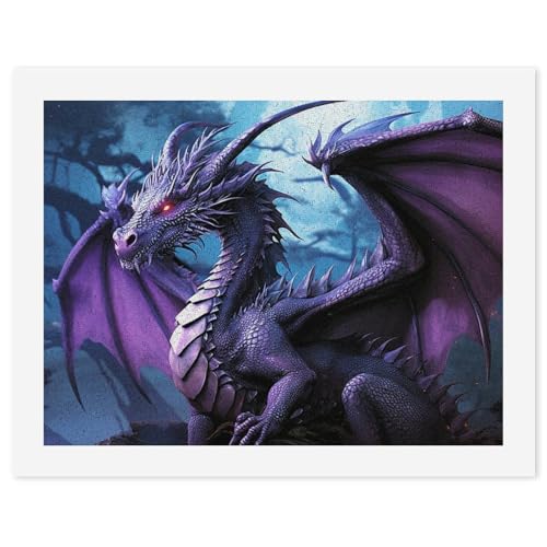 STVNKML Malen nach Zahlen-Set für Erwachsene und Anfänger, Malen nach Zahlen für Erwachsene, Malen-nach-Zahlen-Set auf Leinwand, Motiv: violetter Drache, violetter Mond, digitale Ölzahlen STVNKML Malen nach Zahlen-Set für Erwachsene und Anfänger, Malen nach Zahlen für Erwachsene, Malen-nach-Zahlen-Set auf Leinwand, Motiv: violetter Drache, violetter Mond, digitale Ölzahlen von STVNKML