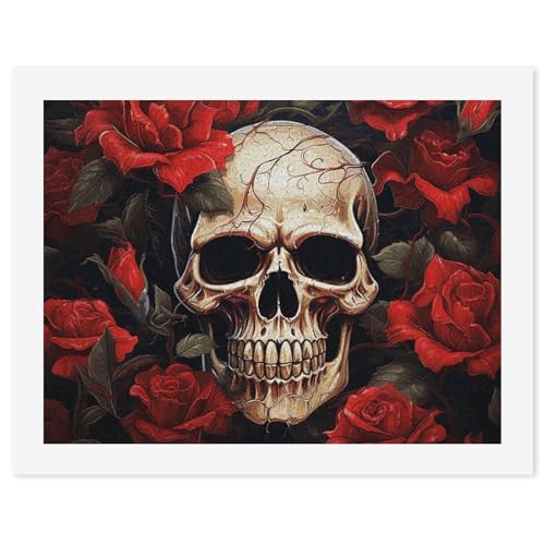 STVNKML Malen nach Zahlen-Set für Erwachsene und Anfänger, Malen nach Zahlen für Erwachsene, Malen-nach-Zahlen-Set auf Leinwand, Totenkopf-Rosen-Rot, digitale Ölnummern-Malerei-Sets für Heimdekoration STVNKML Malen nach Zahlen-Set für Erwachsene und Anfänger, Malen nach Zahlen für Erwachsene, Malen-nach-Zahlen-Set auf Leinwand, Totenkopf-Rosen-Rot, digitale Ölnummern-Malerei-Sets für Heimdekoration von STVNKML