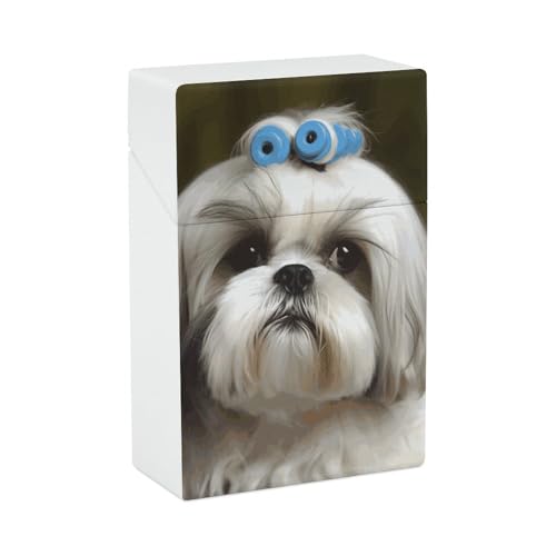Shih Tzu Hunde-Zigarettenetui, tragbare Zigarettenspitze, langlebige Zigarettenetuis & Spender von STVNKML