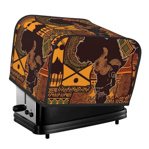 Afrikanische Karte Ethnisches Muster, 4 Scheiben, Toaster-Abdeckungen, gesteppte Abdeckung für Brotbackmaschine, kleine Geräteabdeckung mit Griff, für Zuhause, Tisch, Küche, Dekor Afrikanische Karte Ethnisches Muster, 4 Scheiben, Toaster-Abdeckungen, gesteppte Abdeckung für Brotbackmaschine, kleine Geräteabdeckung mit Griff, für Zuhause, Tisch, Küche, Dekor von STVYUKL