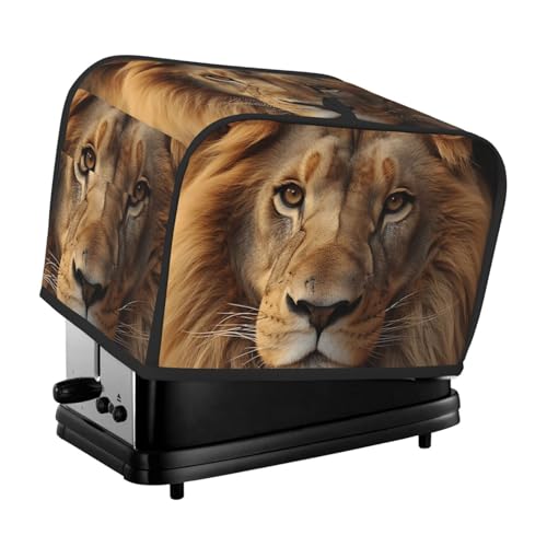Afrikanischer Löwenkopf, 2 Scheiben, Toaster-Abdeckungen, gesteppte Abdeckung für Brotbackmaschine, kleine Geräteabdeckung mit Griff, für Zuhause, Tisch, Küche, Dekor von STVYUKL