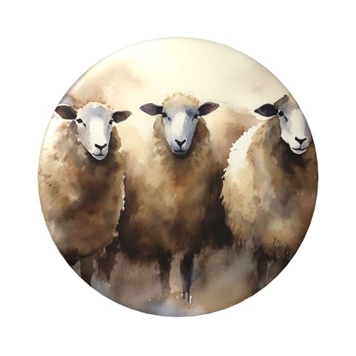 Aquarellknopfnadeln mit Schafen, 6,1 cm, rund, Metall, personalisierbar, für Bastelbedarf, Weihnachten, Party, Projekte, 5 Stück Aquarellknopfnadeln mit Schafen, 6,1 cm, rund, Metall, personalisierbar, für Bastelbedarf, Weihnachten, Party, Projekte, 5 Stück von STVYUKL