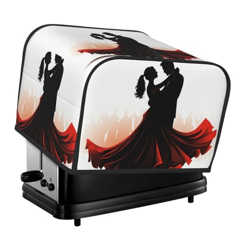 Ballroom Dance 4 Scheiben Toaster-Abdeckungen, gesteppte Abdeckung für Brotbackmaschine, kleine Geräteabdeckung mit Griff für Zuhause, Tisch, Küche, Dekor von STVYUKL
