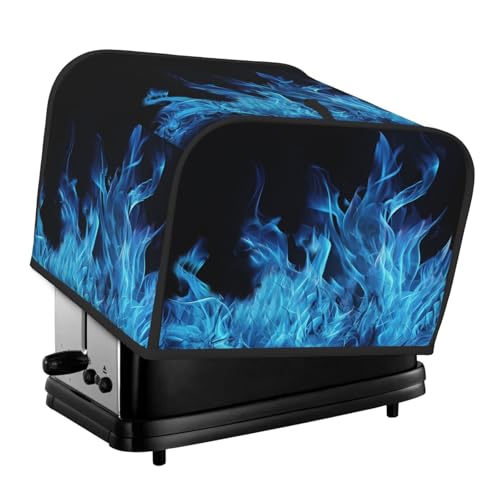 Blue Flame 4-Scheiben-Toaster-Abdeckungen, gesteppte Abdeckung für Brotbackmaschine, kleine Geräteabdeckung mit Griff für Zuhause, Tisch, Küche, Dekor von STVYUKL