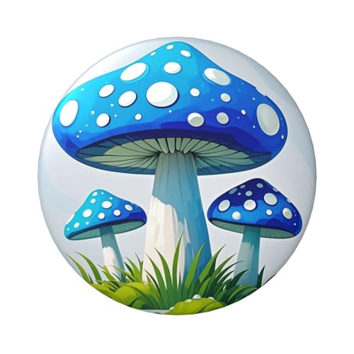 Cartoon-Knopfnadeln, Motiv: blaue Pilze, 6,1 cm, rund, Metall, personalisiertes Bild, Foto, Anstecknadel-Set für Bastelbedarf, Weihnachten, DIY-Projekte, 12 Stück Cartoon-Knopfnadeln, Motiv: blaue Pilze, 6,1 cm, rund, Metall, personalisiertes Bild, Foto, Anstecknadel-Set für Bastelbedarf, Weihnachten, DIY-Projekte, 12 Stück von STVYUKL