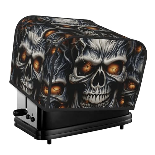 Coole Evil Skull 4 Scheiben Toaster Abdeckungen Gesteppte Brotbackmaschine Abdeckung Kleine Geräteabdeckung mit Griff für Zuhause Tisch Küche Dekor von STVYUKL