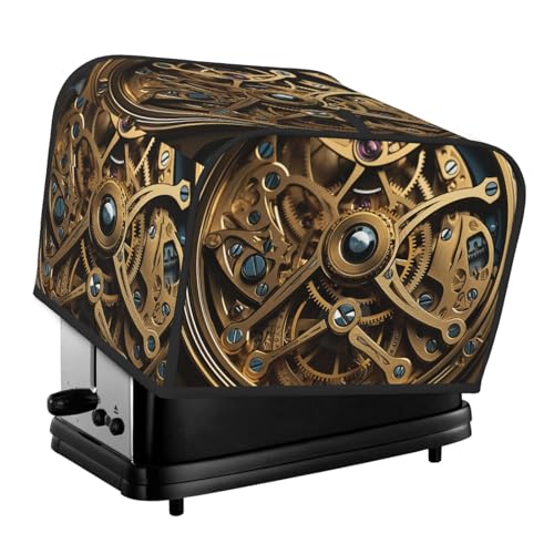Coole Steampunk-Zahnräderabdeckungen für 4 Toaster, gesteppt, für kleine Geräte, mit Griff, für Zuhause, Tisch, Küche, Dekor von STVYUKL