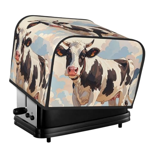 Dairy Cow 4 Scheiben Toaster Abdeckungen gesteppte Brotbackmaschine Abdeckung Kleine Geräteabdeckung mit Griff für Zuhause Tisch Küche Dekor von STVYUKL