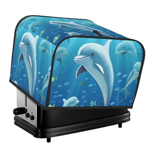 Dolphin 4 Scheiben Toaster-Abdeckungen, gesteppte Abdeckung für Brotbackmaschine, kleine Geräteabdeckung mit Griff für Zuhause, Tisch, Küche, Dekor Dolphin 4 Scheiben Toaster-Abdeckungen, gesteppte Abdeckung für Brotbackmaschine, kleine Geräteabdeckung mit Griff für Zuhause, Tisch, Küche, Dekor von STVYUKL