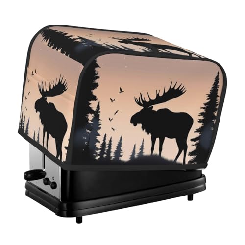 Elch, Bergkiefer, Wildnis, 2 Scheiben, Toaster-Abdeckungen, gesteppte Abdeckung für kleine Geräte, mit Griff, für Zuhause, Tisch, Küche, Dekor Elch, Bergkiefer, Wildnis, 2 Scheiben, Toaster-Abdeckungen, gesteppte Abdeckung für kleine Geräte, mit Griff, für Zuhause, Tisch, Küche, Dekor von STVYUKL