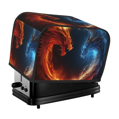 Fire and Ice Dragons 2 Scheiben Toaster-Abdeckungen, gesteppte Abdeckung für Brotbackmaschine, kleine Geräteabdeckung mit Griff für Zuhause, Tisch, Küche, Dekor Fire and Ice Dragons 2 Scheiben Toaster-Abdeckungen, gesteppte Abdeckung für Brotbackmaschine, kleine Geräteabdeckung mit Griff für Zuhause, Tisch, Küche, Dekor von STVYUKL
