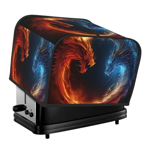 Fire and Ice Dragons 4 Scheiben Toaster-Abdeckungen, gesteppte Abdeckung für Brotbackmaschine, kleine Geräteabdeckung mit Griff für Zuhause, Tisch, Küche, Dekor Fire and Ice Dragons 4 Scheiben Toaster-Abdeckungen, gesteppte Abdeckung für Brotbackmaschine, kleine Geräteabdeckung mit Griff für Zuhause, Tisch, Küche, Dekor von STVYUKL