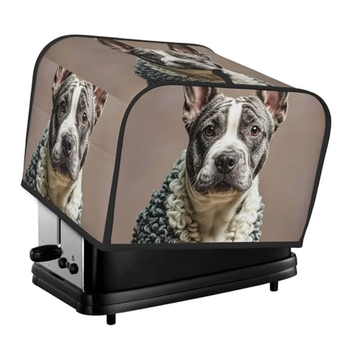 Französischer Pudel 4 Scheiben Toaster-Abdeckungen, gesteppte Abdeckung für Brotbackmaschine, kleine Geräteabdeckung mit Griff für Zuhause, Tisch, Küche, Dekoration von STVYUKL