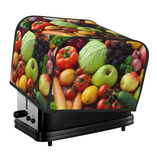 Frisches Obst und Gemüse, 4 Scheiben, Toaster-Abdeckungen, gesteppte Abdeckung für Brotbackmaschine, kleine Geräteabdeckung mit Griff, für Zuhause, Tisch, Küche, Dekoration von STVYUKL