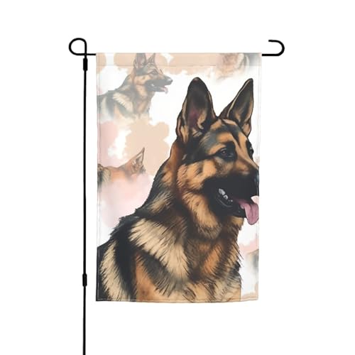 Gartenflagge, 30,5 x 45,7 cm, doppelseitig, Bauernhaus-Flagge, Deutscher Schäferhund, Hundeliebhaber, saisonales Outdoor-Banner für Frühling, Sommer, Rasen, Veranda, Heimdekoration, kleine Gartenflagge, 30,5 x 45,7 cm, doppelseitig, Bauernhaus-Flagge, Deutscher Schäferhund, Hundeliebhaber, saisonales Outdoor-Banner für Frühling, Sommer, Rasen, Veranda, Heimdekoration, kleine von STVYUKL